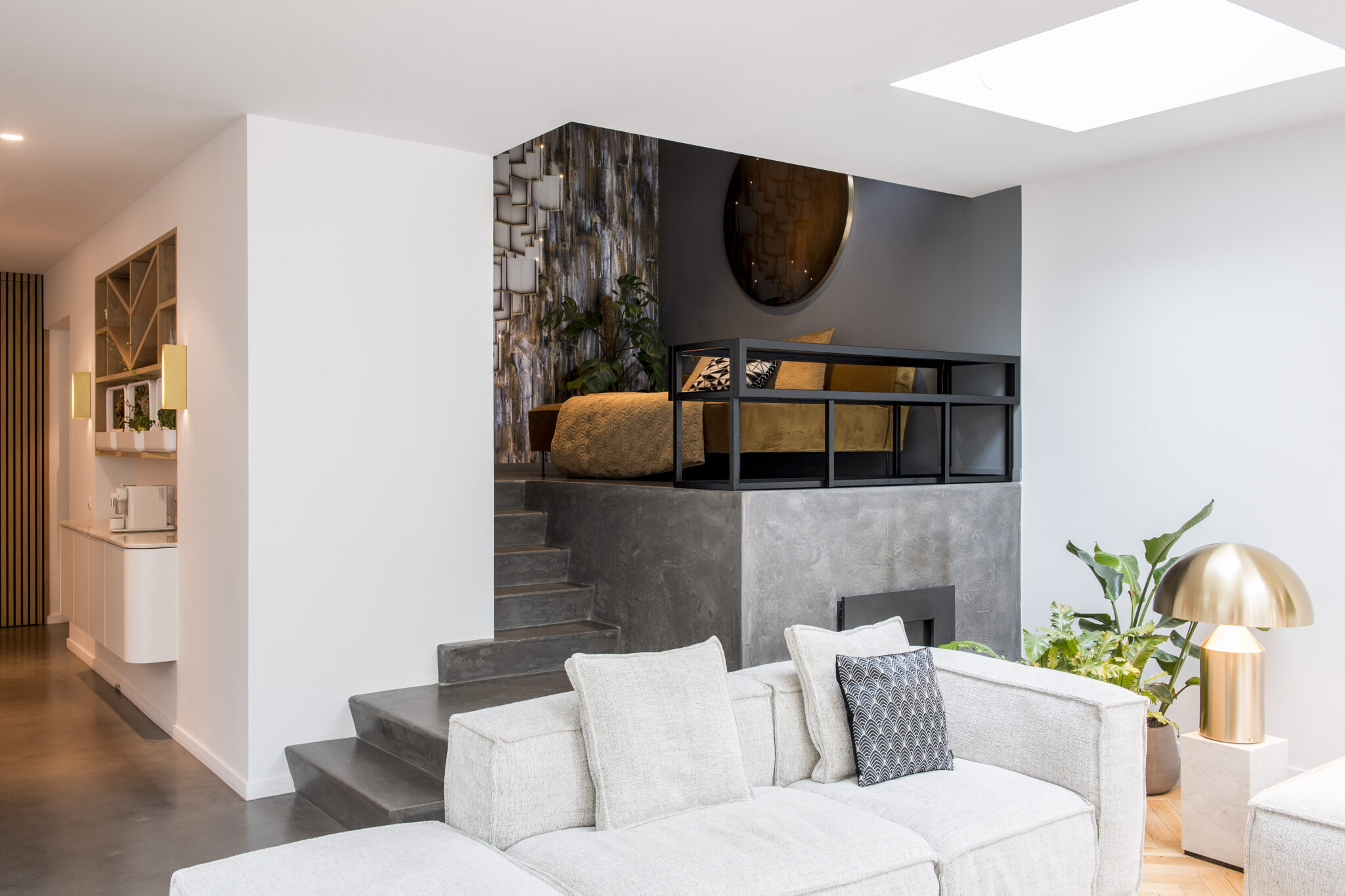 Lounge hoekje met uitzicht op de sterrenhemel